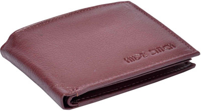

Hide Stitch Men Maroon Genuine Leather Wallet(6 Card Slots), Maroon-08