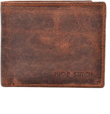 

Hidestitch Boys Brown Genuine Leather Wallet(6 Card Slots), Brown-05