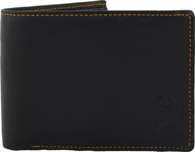 

White Bear Men Black Genuine Leather Wallet(3 Card Slots)