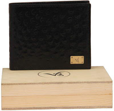 

VRSR Men Black Genuine Leather Wallet(9 Card Slots)