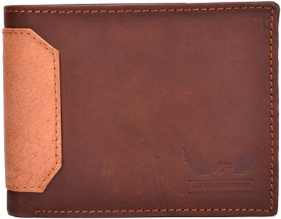

AJ Fashions Men Brown Genuine Leather Wallet(9 Card Slots)