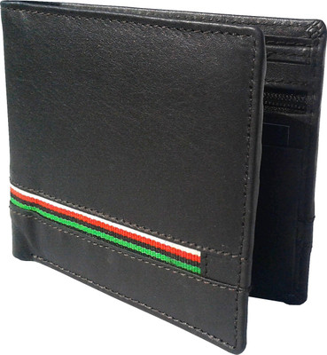 

THE NUKAICHAU Men Brown Genuine Leather Wallet(4 Card Slots), Brn grn red 4