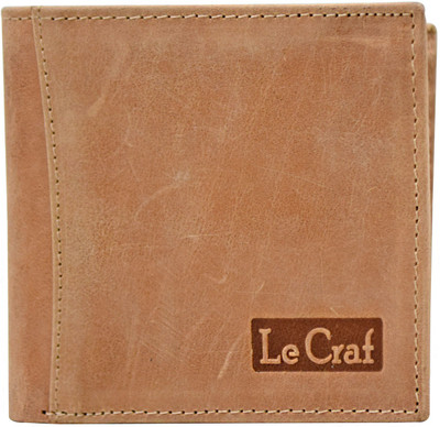 

Le Craf Men Beige Genuine Leather Wallet(8 Card Slots)
