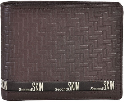 

Second Skin Men Brown Genuine Leather Wallet(10 Card Slots)