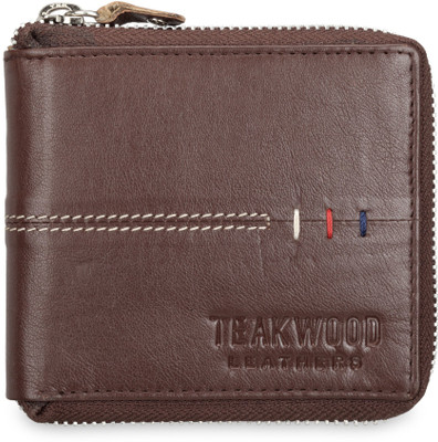 

Teakwood Men Brown Genuine Leather Wallet(2 Card Slots), Black