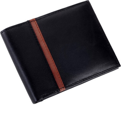 

Borse Men Multicolor Genuine Leather Wallet(8 Card Slots), Black;tan
