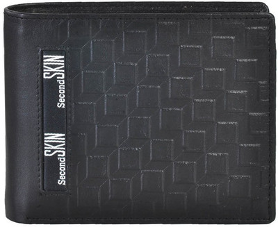 

Second Skin Men Black Genuine Leather Wallet(10 Card Slots)