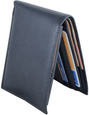 

HolBoro Men Black Genuine Leather Wallet(9 Card Slots), Black-1