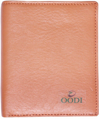 

OODI Men Brown Genuine Leather Wallet(6 Card Slots), Light brown
