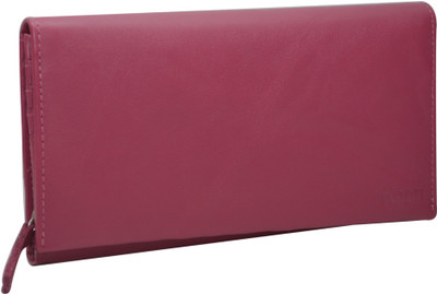 

Knott Women Formal Pink Genuine Leather Wallet(14 Card Slots)
