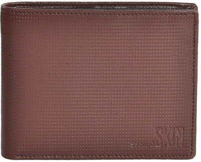 

Second Skin Men Brown Genuine Leather Wallet(10 Card Slots)