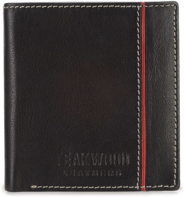 

Teakwood Men Black Genuine Leather Wallet(8 Card Slots)