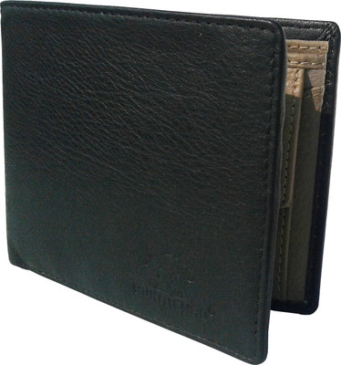 

NUKAICHAU Men Black Genuine Leather Wallet(3 Card Slots), Blk gry 3
