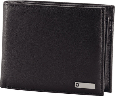 

Victorinox Men Black Genuine Leather Wallet(10 Card Slots), Black leather