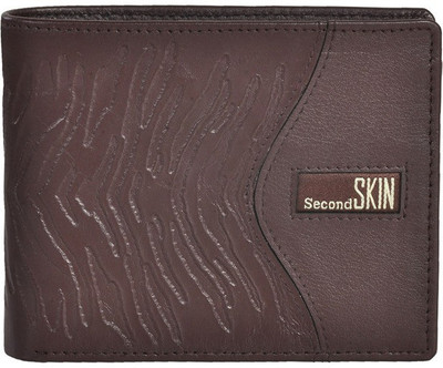 

Second Skin Men Brown Genuine Leather Wallet(10 Card Slots)