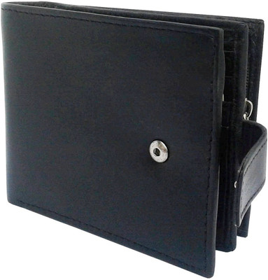 

REBECO Men Black Genuine Leather Wallet(4 Card Slots)