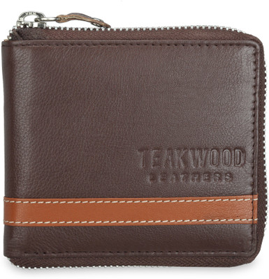 

Teakwood Men Purple Genuine Leather Wallet(2 Card Slots), Brown