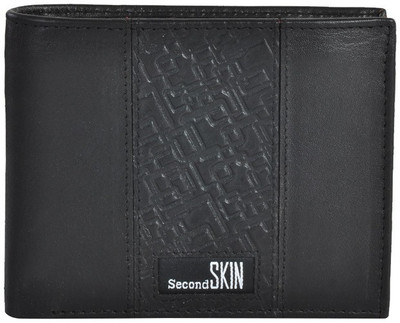

Second Skin Men Black Genuine Leather Wallet(10 Card Slots)