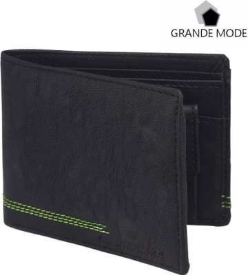 

Grande Mode Men Black Genuine Leather Wallet(5 Card Slots), Black-02