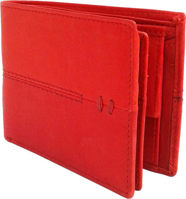 

NUKAICHAU Men Red Genuine Leather Wallet(7 Card Slots), Red 7