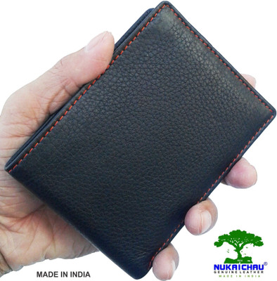 

NUKAICHAU Men Black Genuine Leather Wallet(6 Card Slots)