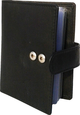 

NUKAICHAU Men Black Genuine Leather Card Holder(30 Card Slots), Card blk 44b