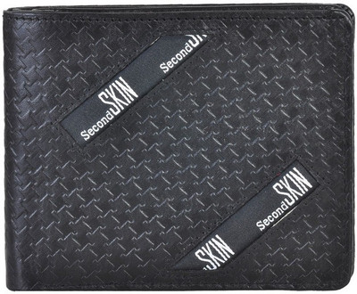 

Second Skin Men Black Genuine Leather Wallet(10 Card Slots)