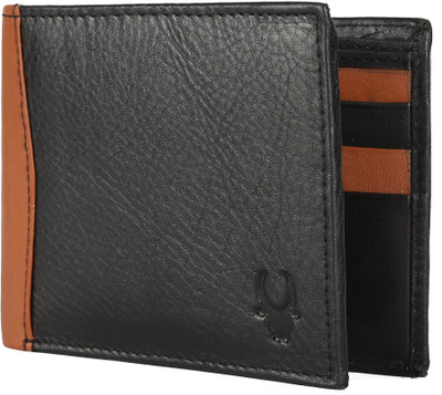 WildHorn Men Black Genuine Leather Wallet(6 Card Slots)