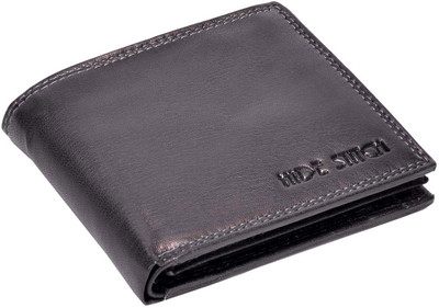 

Hidestitch Men Black Genuine Leather Wallet(6 Card Slots), Black-04