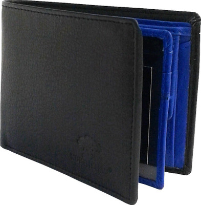 

THE NUKAICHAU Men Blue Genuine Leather Wallet(7 Card Slots), Blk blu 7