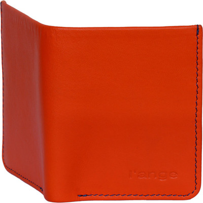 

l'ange Men Orange Genuine Leather Wallet(4 Card Slots), Navy;orange