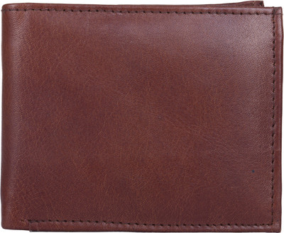 

Reezus Men Brown Genuine Leather Wallet(10 Card Slots)