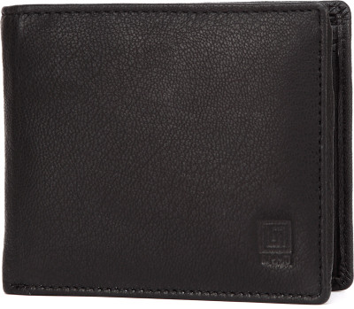 

U+N Men Black Genuine Leather Wallet(9 Card Slots)