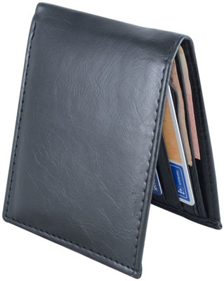 

HolBoro Men Black Artificial Leather Wallet(6 Card Slots), Black-1