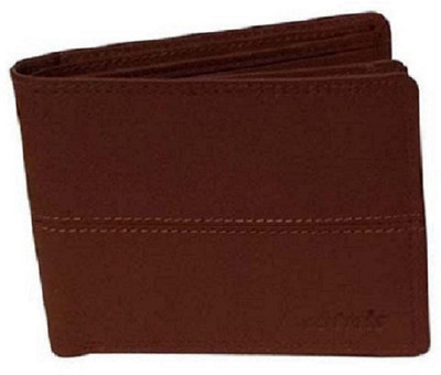 Cotnis Men Brown Genuine Leather Wallet(6 Card Slots)