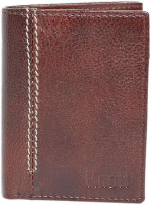 

Knott Men Brown Genuine Leather Wallet(10 Card Slots), Brown-07