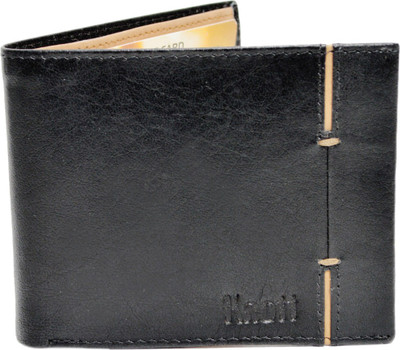 

Knott Men Black Genuine Leather Wallet(10 Card Slots), Black-15