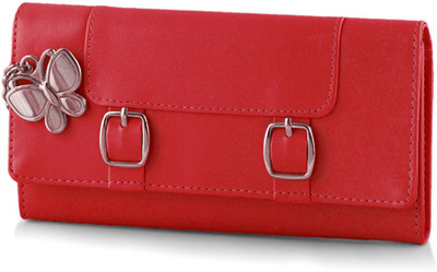 

Butterflies Casual Red Clutch