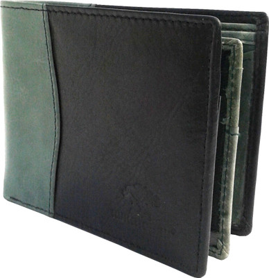 

THE NUKAICHAU Men Green Genuine Leather Wallet(7 Card Slots), Blk grn 7b