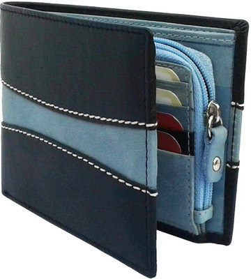 

REBECO Boys Blue, Black Genuine Leather Wallet(8 Card Slots), Multicolor
