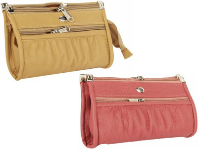

Feel sixteen Girls Casual Multicolor Genuine Leather Wallet(8 Card Slots), Feel beige n pink pancha17