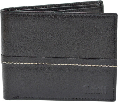 

Knott Men Black Genuine Leather Wallet(15 Card Slots), Black-06