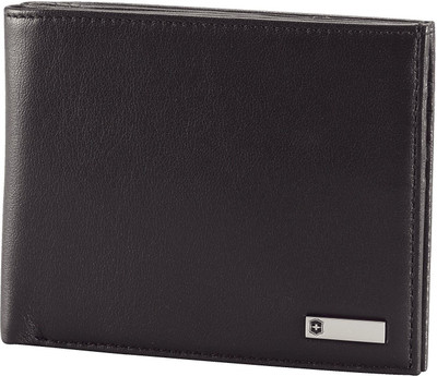 

Victorinox Men Black Genuine Leather Wallet(8 Card Slots), Black leather