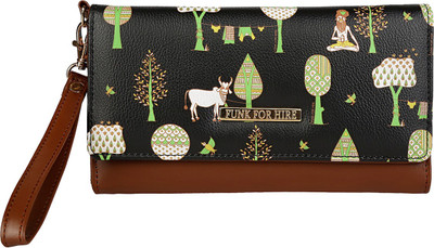 

FUNK FOR HIRE Women Multicolor Artificial Leather Wallet(11 Card Slots), Black