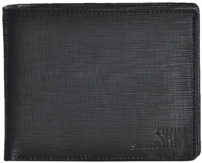 

Second Skin Men Black Genuine Leather Wallet(10 Card Slots)
