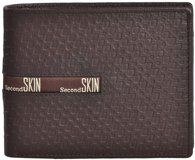 

Second Skin Men Brown Genuine Leather Wallet(10 Card Slots)