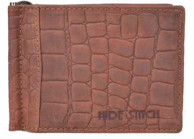 

Hidestitch Men Brown Genuine Leather Money Clip(8 Card Slots), Brown-05
