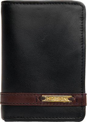 

Hidesign Men Black, Brown Genuine Leather Wallet(6 Card Slots), Black and dark brown