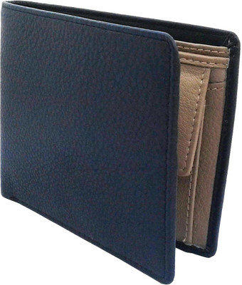 

REBECO Men Multicolor Genuine Leather Wallet(3 Card Slots), Blk/gry