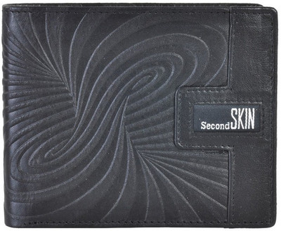 

Second Skin Men Black Genuine Leather Wallet(10 Card Slots)